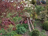 Alter Schleifstein und Magnolie